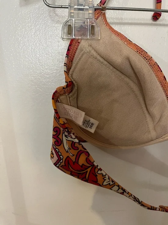 Victoria's Secret Paisley Halter Bikini Top and Bottom in Orange & Pink - Picture 7 of 8